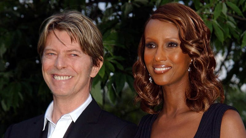File photo dated 09/07/02 of David Bowie and his wife Iman, as Bowie has died following an 18-month battle with cancer&nbsp;
