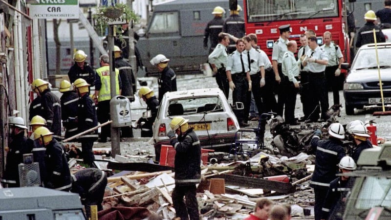 The aftermath of the Omagh bomb 