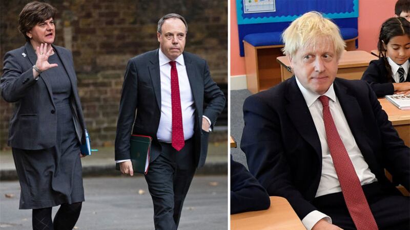 Arlene Foster and Nigel Dodds were at Downing Street yesterday to meet Boris Johnson&nbsp;