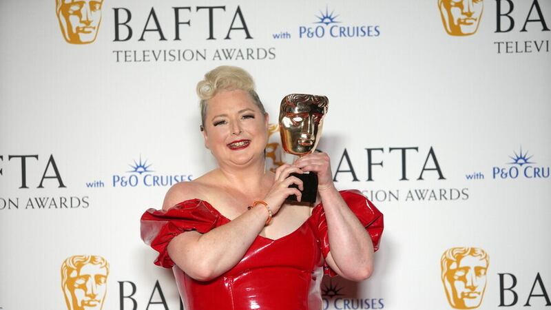 Siobhan McSweeney with her award for Female Performance in a Comedy Programme at the Bafta Television Awards. Picture by Jeff Moore/PA Wire