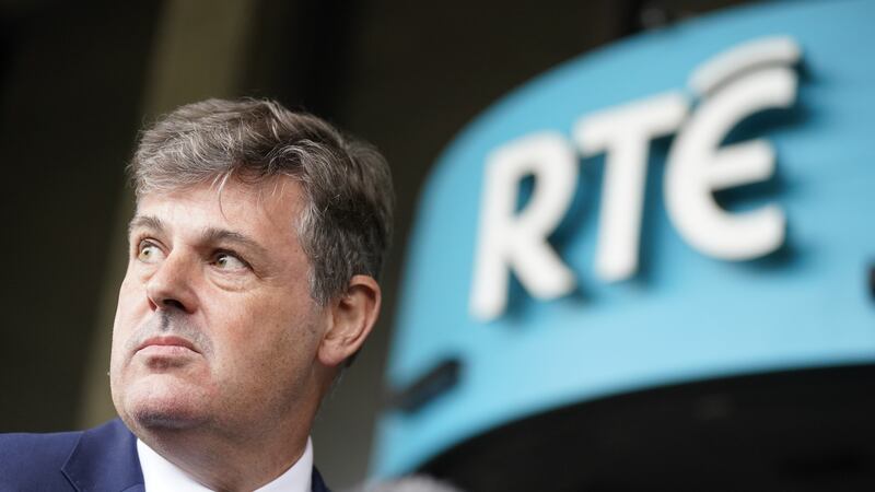 New RTE director general Kevin Bakhurst speaks to the media outside the broadcaster’s headquarters in Donnybrook (PA)