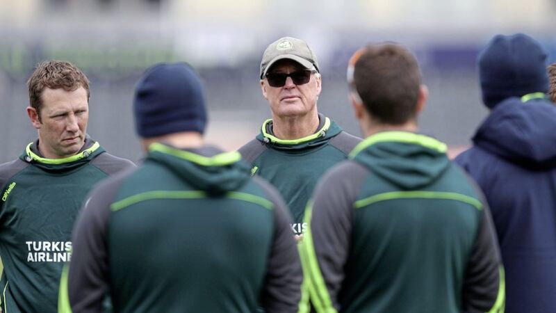 Ireland&#39;s coach John Bracewell during a nets session at The Brightside Ground, Bristol ahead of today&#39;s ODI against England 