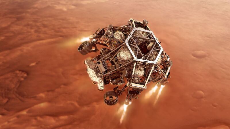 The rover will land on the red planet’s surface seven months after it blasted off in July 2020.