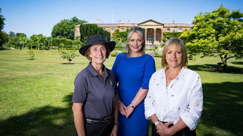 Head gardener at Hillsborough Castle Claire Woods, head of Hillsborough Castle Laura McCorry and castle steward Kim Diver have been recognised in the King’s Birthday Honours (Historic Royal Palaces/PA)