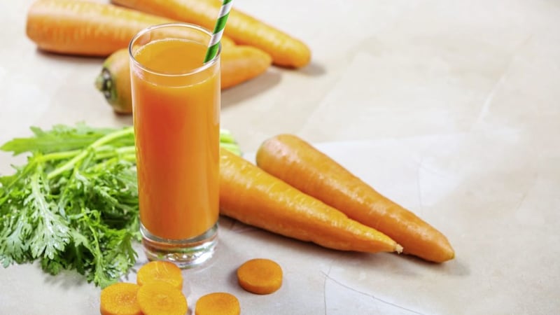 Yellow-coloured carotene compounds found in carrots can cause a slight yellowing of the skin 