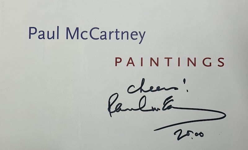 Sir Paul McCartney’s signature inside the book