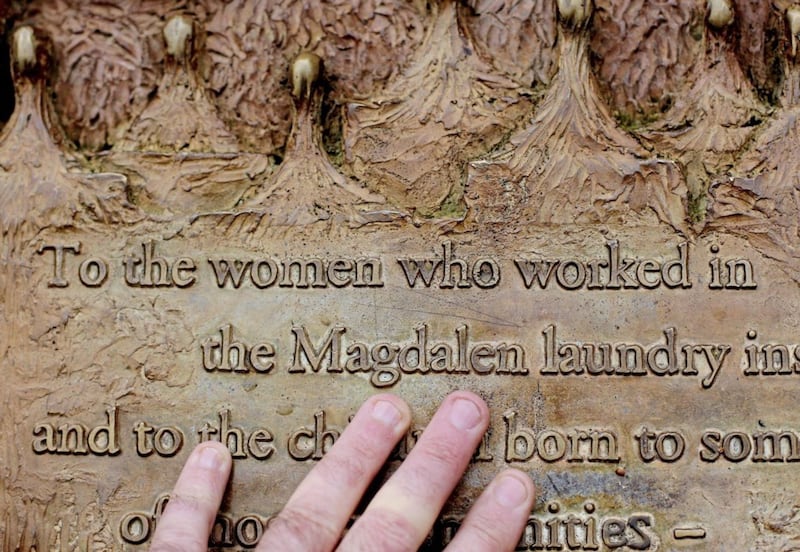 A plaque dedicated to Magdalane Laundry survivors is in St Stephen&#39;s Green in Dublin. In 2013, the Irish government apologised to women locked up in the Catholic-run workhouses known as Magdalene laundries between 1922 and 1996. 