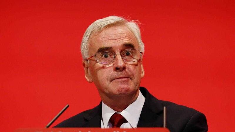 Shadow chancellor John McDonnell making his keynote speech to the Labour Party annual conference in the Brighton Centre in Brighton, Sussex 