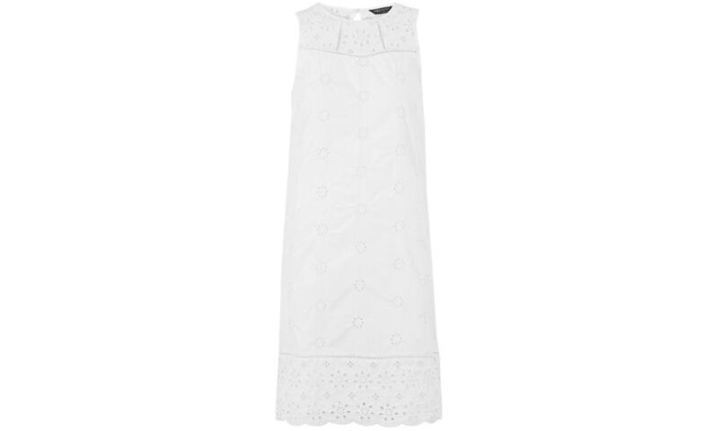 Pure Cotton Embroidered Shift Dress in Winter White, &pound;31.60 (was &pound;39.50), M&amp;S 