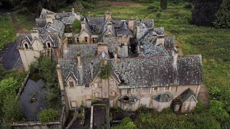 The now derelict Cairndhu House. Image courtesy of Rodpiker Drones UK 