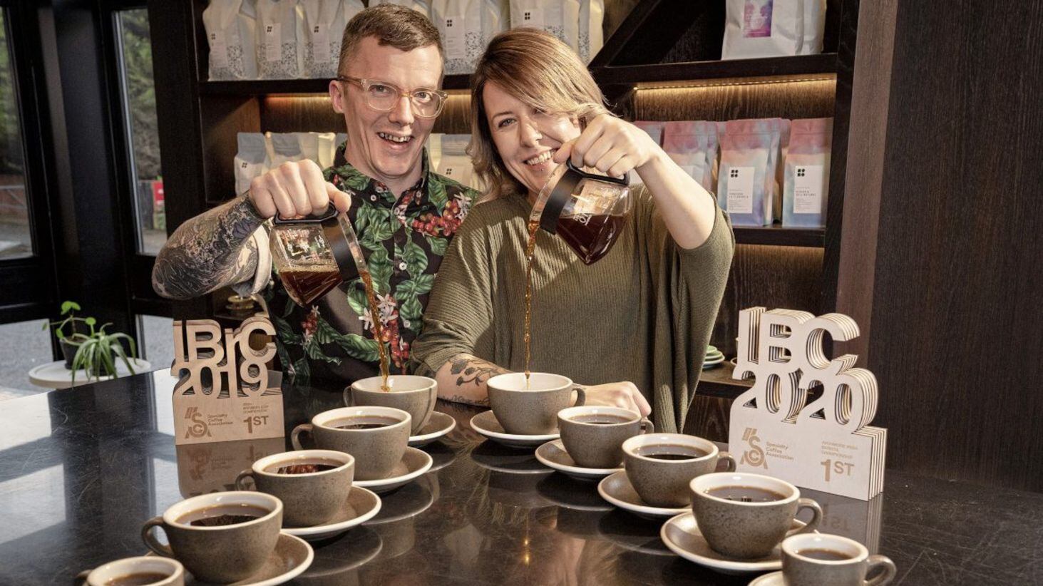 Bailies Coffee award-winning staff Sarah Hannaway and Stephen Houston   
