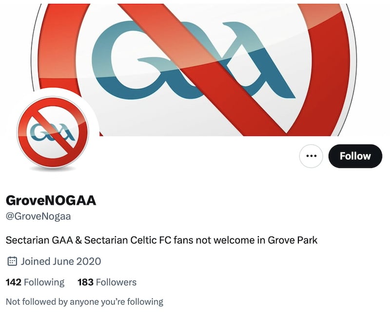 The 'GroveNoGAA' Twitter account