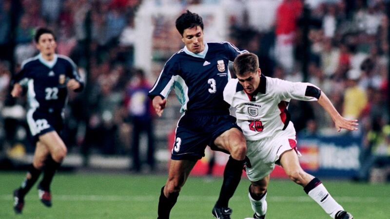 Michael Owen returned to the spot where he scored his solo goal against Argentina, and there's definitely not a tear in our eye