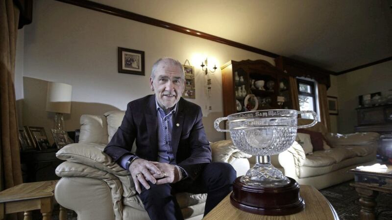 Mickey Harte at his home last Friday after announcing his decision to step down as Tyrone manager Picture by Hugh Russell. 