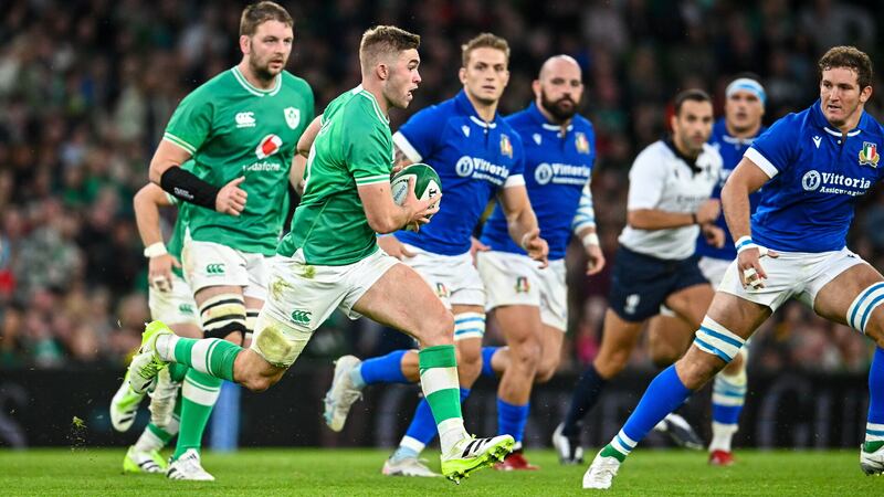 Ireland's Jack Crowley in action during the Summer Nations Series match at the Aviva Stadium, Dublin    Picture: Sportsfile