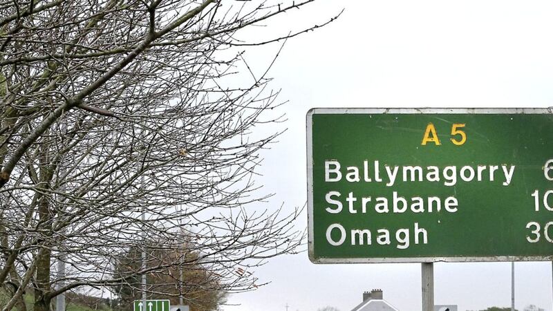 Road signage on the main Derry to Strabane road also known as the A5. File picture by Margaret McLaughlin 