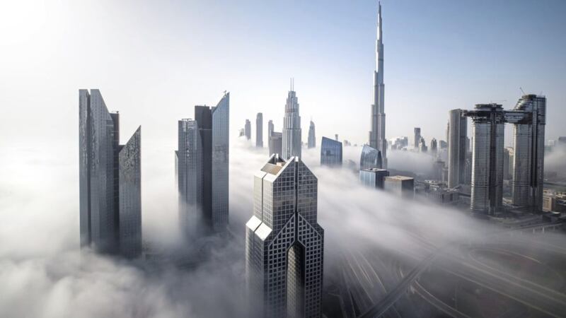 Dubai&#39;s downtown skyline in the UAE 
