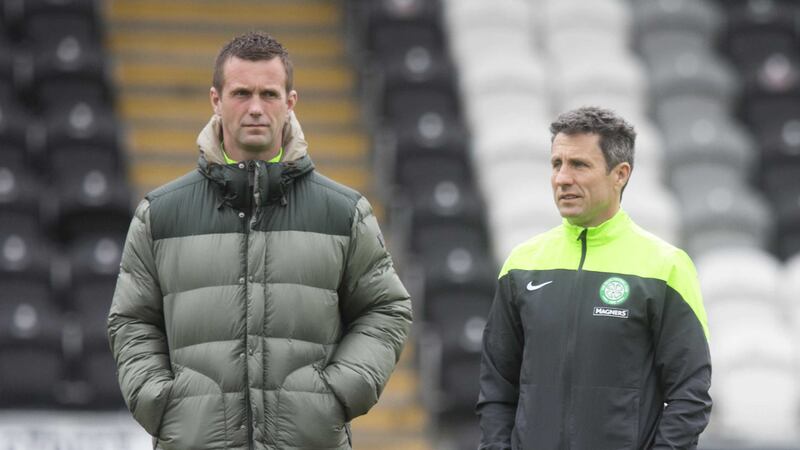 Celtic assistant manager John Collins (right) says some players will leave Parkhead in the summer &nbsp;