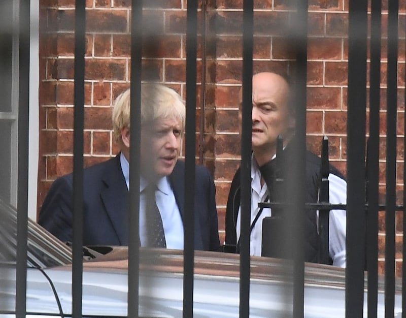 Prime Minister Boris Johnson with his senior aide Dominic Cummings
