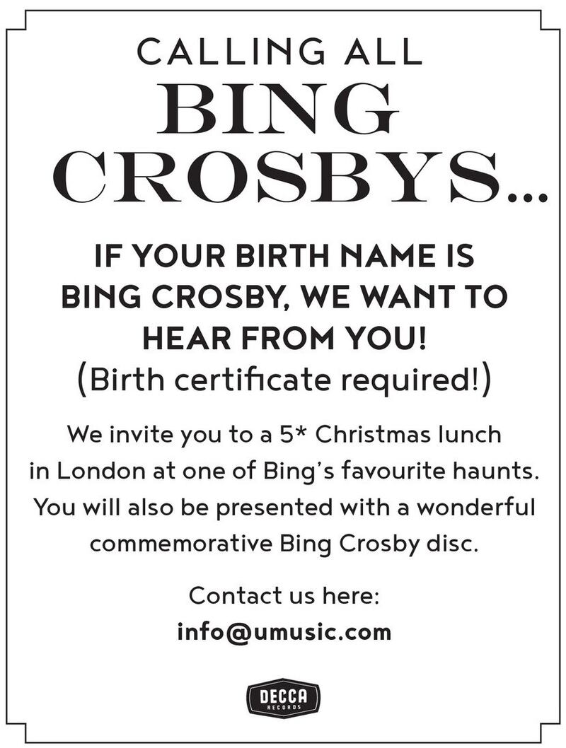 Bing Crosby advert