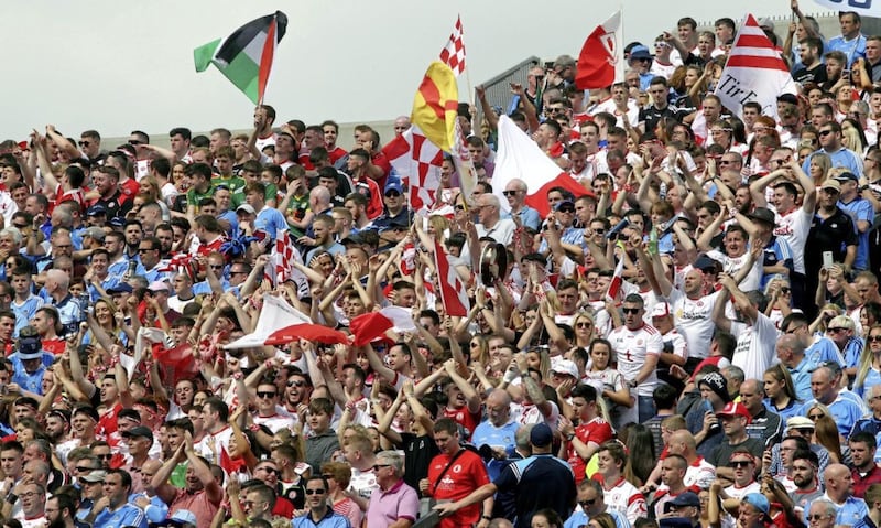 Fans on Hill 16 at Croke Park. Picture by Seamus Loughran