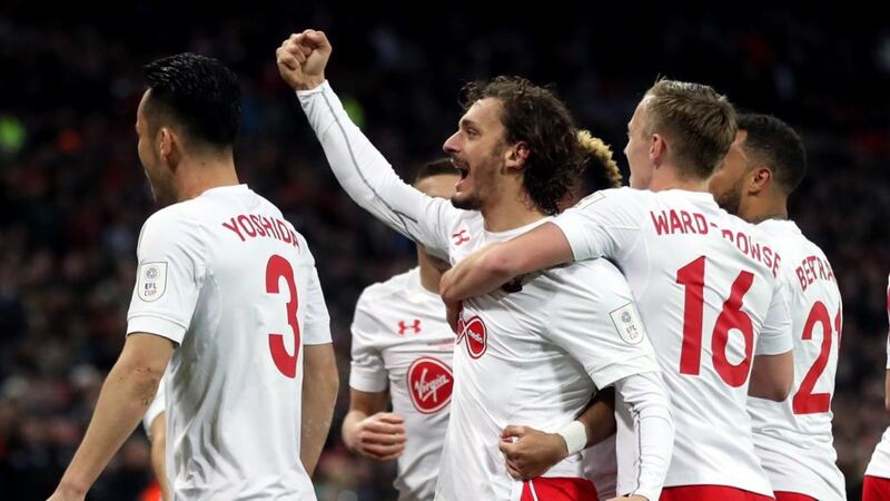 Manolo Gabbiadini had a perfectly good goal disallowed in the EFL Cup final, so fans celebrated his 'hat-trick' anyway