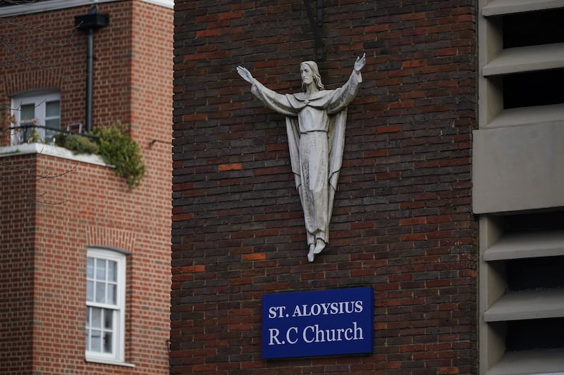 The attack happened outside the St Aloysius Church in Euston, London