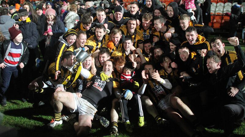 Crossmaglen celebrate their win in last year's Ulster Club SFC final against Scotstown&nbsp;