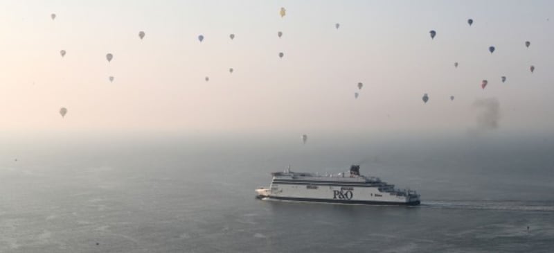 balloons over a ship