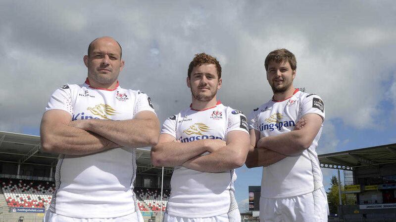 Ulster's Rory Best, Pddy Jackson and Iain Henderson at a press conference ahead of the Guinness PRO12 match against Leinster at the weekend <br />Picture by Pacemaker