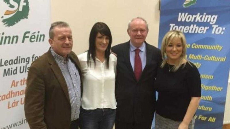 Sinn F&eacute;in&#39;s Ian Milne, Linda Dillon, Martin McGuinness and Michelle O&#39;Neill 