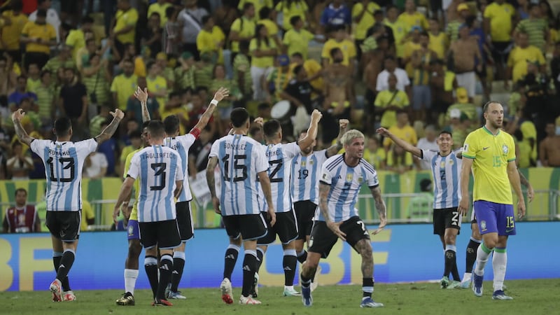 Nicolas Otamendi gave Argentina a first-ever World Cup qualifying win in Argentina (Bruna Prado/AP)
