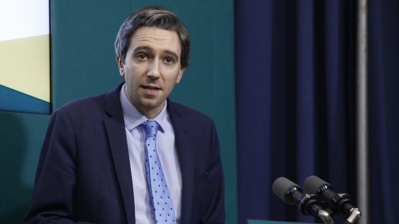 &nbsp; Minister for Health Simon Harris at the Government Buildings Press Centre in Dublin, addressing the media on the state of the coronavirus lockdown in Ireland.
