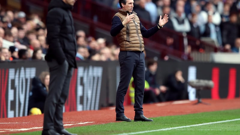 Unai Emery, right, is someone who Mikel Arteta admires (Isaac Parkin/PA)