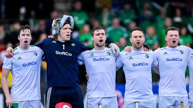Ireland men's hockey players before their Olympic qualifier against Spain.
