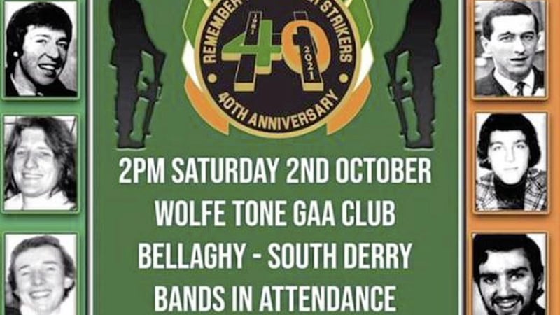 Saoradh claimed it was holding a hunger strike commemoration at Bellaghy GAA club