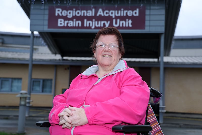 Finally home: Nine months after she was left seriously ill after a fall in Lanzarote, Lisa Tumilty returns to Co Down