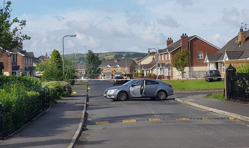Sevenoaks Estate&nbsp;in Derry was cordoned off after two shots were fired. Picture by Margaret McLaughlin