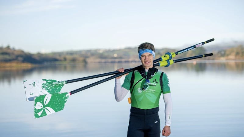 Fintan McCarthy at a practice session at the National Rowing Centre, Farran, Co Cork. Picture by Dan Linehan 