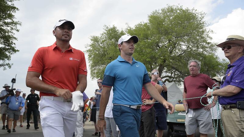 Jason Day, left, overtook Rory McIlroy at the top of the world rankings after winning the BMW Championship on Sunday<br /><br />&nbsp;