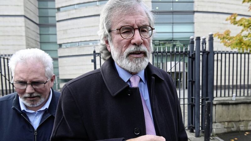 Gerry Adams gave evidence at Laganside Court in Belfast on Monday. Picture by Colm Lenaghan/Pacemaker Press. 