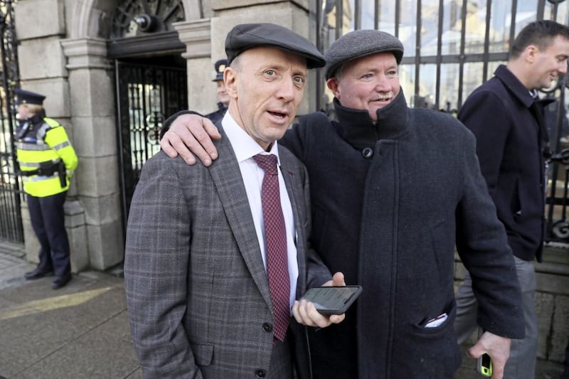 Independent TD Michael Healy-Rae (left) at Leinster House, Dublin. Picture by Brian Lawless 