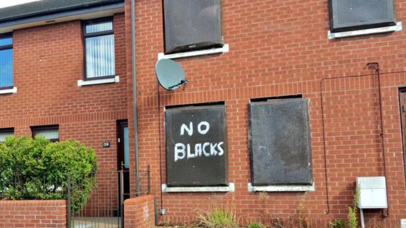 Racist graffiti sprayed on a home in south Belfast&nbsp;