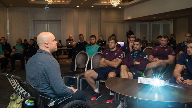 &nbsp;Mark Pollock was asked to talk to the Ireland rugby team before they flew out to Chicago to face the All Blacks