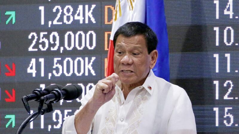 Philippine president Rodrigo Duterte Picture: Bullit Marquez/AP 