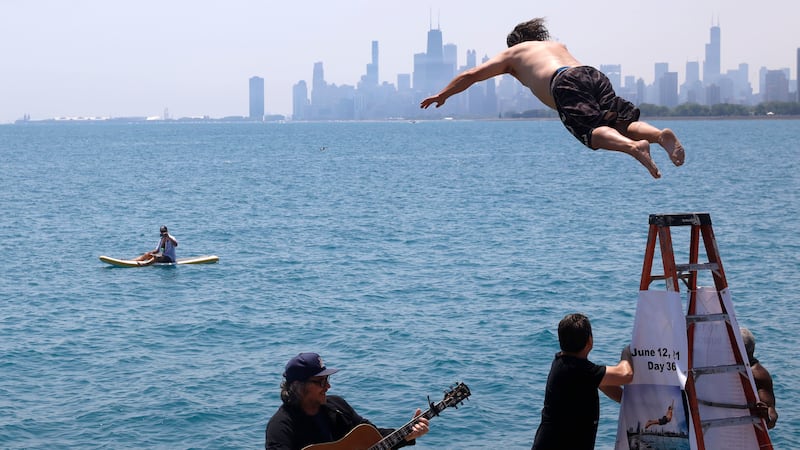 Dan O’Conor said he started jumping into the Lake Michigan to relieve stress.