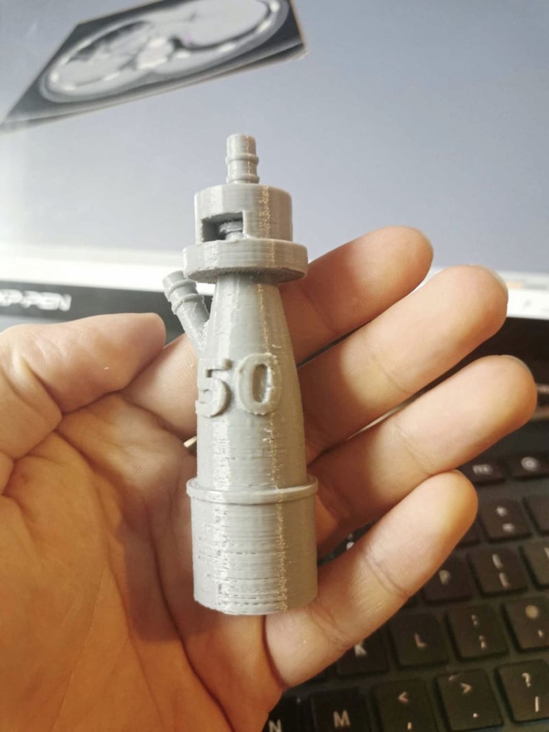 One of the new valves Axial3D has developed for ventilators. 