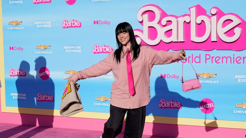 Billie Eilish arrives at the premiere of Barbie in Los Angeles (AP Photo/Chris Pizzello)