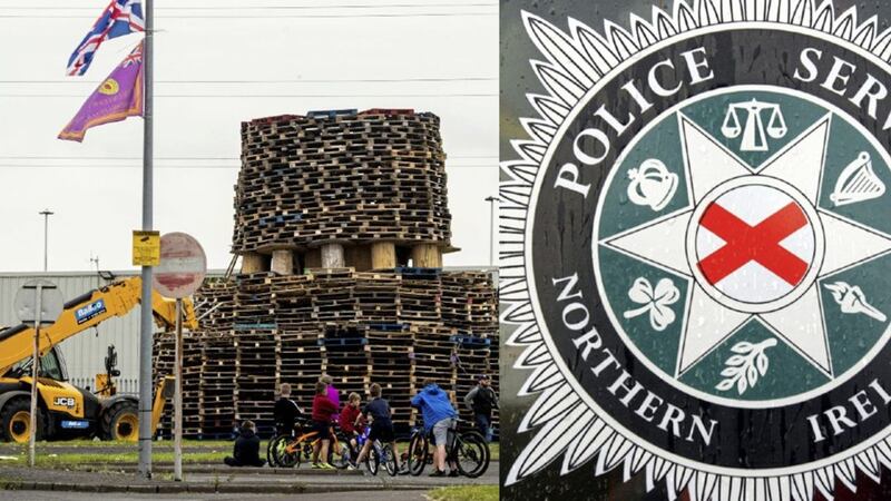 A bonfire at Avoniel Leisure Centre in east Belfast last year 