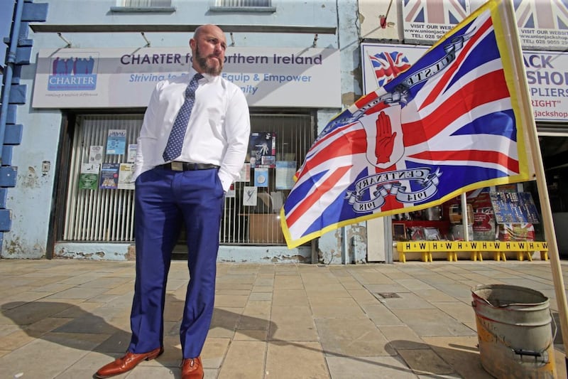 Leading loyalist Dee Stitt has stood down as CEO of Charter NI but remains an employee. Picture Mal McCann. 
